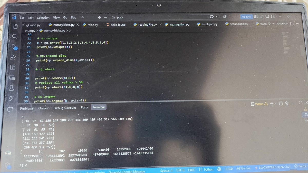 eryadav06's tweet photo. Exploring the world of Data & Analytics 📊 | Upskilling in NumPy & high-performance computing | Always curious, forever learning ✨#NumPy
#Python
#PythonProgramming
#PythonCode https://t.co/Muon2eC5iU