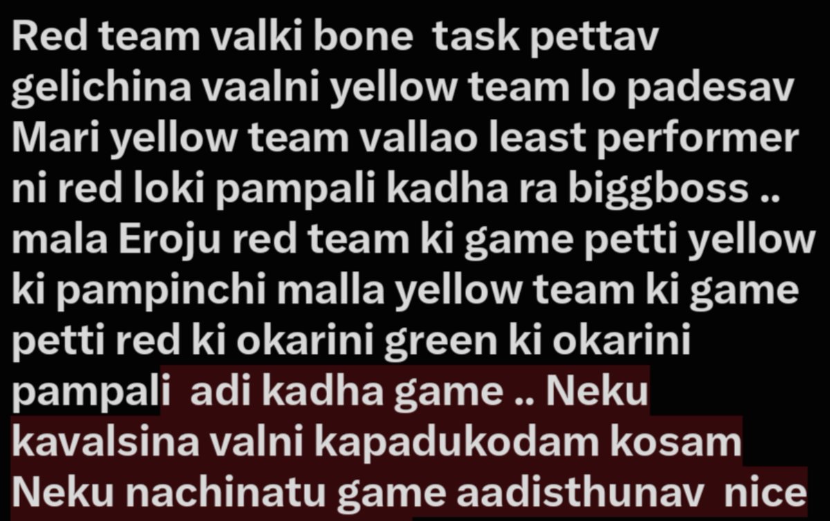 Genuinesoul09's tweet photo. Neku nachinavalni eliminate Chesko po .. 
#BiggBossTelugu10 https://t.co/tF49Zu8I6S