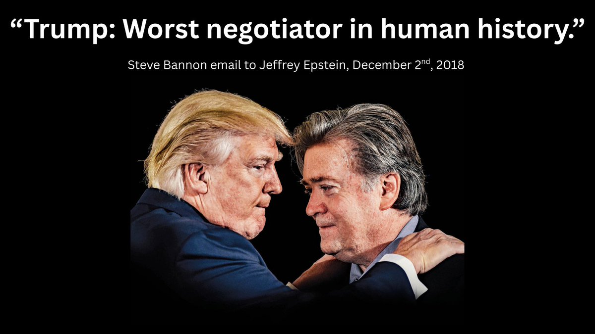 sensiblemiddle's tweet photo. In an email with Jeffrey Epstein Steve Bannon calls Donald Trump the  “worst negotiator in human history”. Could be. Trump was going to end the War in Ukraine “on day one”. That was over 500 days ago. Trump’s Iran War is even more of a nightmare.

Good Friday Sickening https://t.co/uijq2eymMR