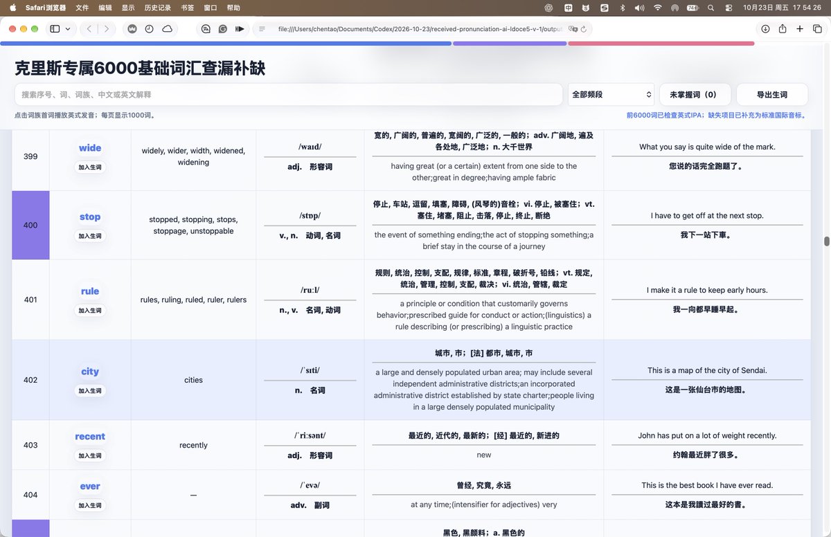 jackhere02's tweet photo. 基于同学们的使用反馈，尤其是自学时关于痛苦程度的抱怨,我对基础入门阶段词汇和语法教学完整文档进行了新一轮调整，主要涉及内容覆盖、学习功能和交互体验。这次调整的核心思路没有改变：词汇学习尽可能降低记忆负担，语法学习则尽可能提高理解深度。

一、词汇部分

1. 扩大词汇量：从原来的5000词增加到6000词，进一步提高词汇覆盖率，学得稍微保险一点。
2. 新增词族（Word Family）：不仅学习单词本身，还可以系统掌握相关的派生词、词性变化及常见变形，减少重复记忆，提高学习效率。
3. 新增生词收集与导出功能：背诵过程中可以随时将不熟悉的单词加入个人生词表，并支持统一导出，方便后续集中复习。
4. 优化交互体验：调整了部分操作逻辑和学习流程，总体上减轻了大家使用时的痛苦感。

二、��法部分

1. 进一步扩大语法覆盖范围：参考近十年的高考和雅思真题，尤其是雅思写作与阅读部分，补充了更多重要语法知识点，力求安全覆盖高考接近满分及雅思7分以上所需要掌握的核心语法内容。
2. 完善语法讲解：对原有的语法模块进行了适度扩充，增加必要的概念解释和易混淆知识点辨析。
3. 每个语法点新增四个例句：分别对应高考真题、雅思口语、雅思大作文和雅思小作文，帮助大家理解同一语法结构在不同考试场景中的实际应用。
4. 新增真题举例模块：补充高考和雅思真题中的相关例句，帮助大家把抽象的语法规则与真实考试语言联系起来。
5. 总体上增加了大家使用时的痛苦感：因为内容更加全面，理解和训练的要求也相应提高了。不过，希望这种痛苦最终能够换来更扎实的语法基础。

三、资料下载

词汇完整版（6000词版、12000词版）：

https://t.co/xP1fSM3X4o

新版语法讲解：

https://t.co/15RQClQmk0
