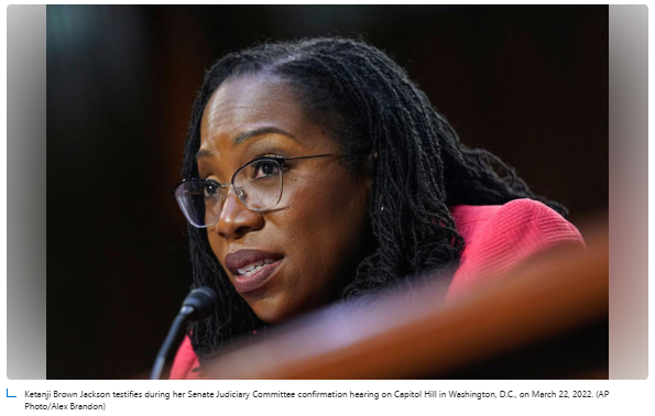 GuntherEagleman's tweet photo. 🚨 LOL: Ketanji Brown Jackson, the DEI appointee. couldn't define a "woman" at her confirmation hearing because she's "not a biologist."

But she's SURE a college student ID proves you can vote in New Hampshire.

EIGHT justices looked at the case and saw a reasonable state law.

ONE justice saw a crisis. 

She wasn't confused about voter ID. She was outvoted.

Lonely in there, Ketanji.