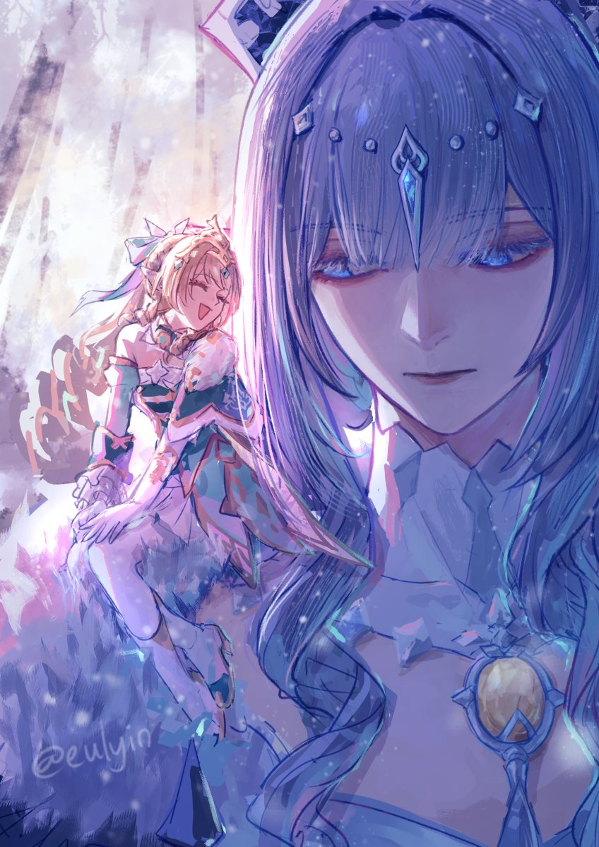eulyin's tweet photo. When Vesna is a Tinkerbell sized 🤏and perching on Tsaritsa's shoulder XD  

Me studied more color, happy with my progress so far askdhkfajs always daunting but I want to keep on improving my skill 🛐🛐🛐 https://t.co/UHqoXSpbw7