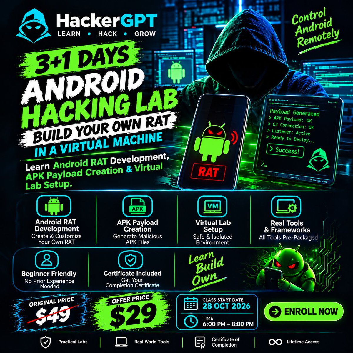 MemeHunt6195's tweet photo. π ENROLL NOW: https://t.co/25geXjIQxG
#CyberSecurity #EthicalHacking #Hacking #Viral #Trending #FYP #Tech #ExplorePage #ForYou #InfoSec #KaliLinux #AndroidHacking #CyberSec #TechNews #LearnOnline #HackerGPT #Programming #Coding #Technology #ViralPost https://t.co/r0nh6TwLPx