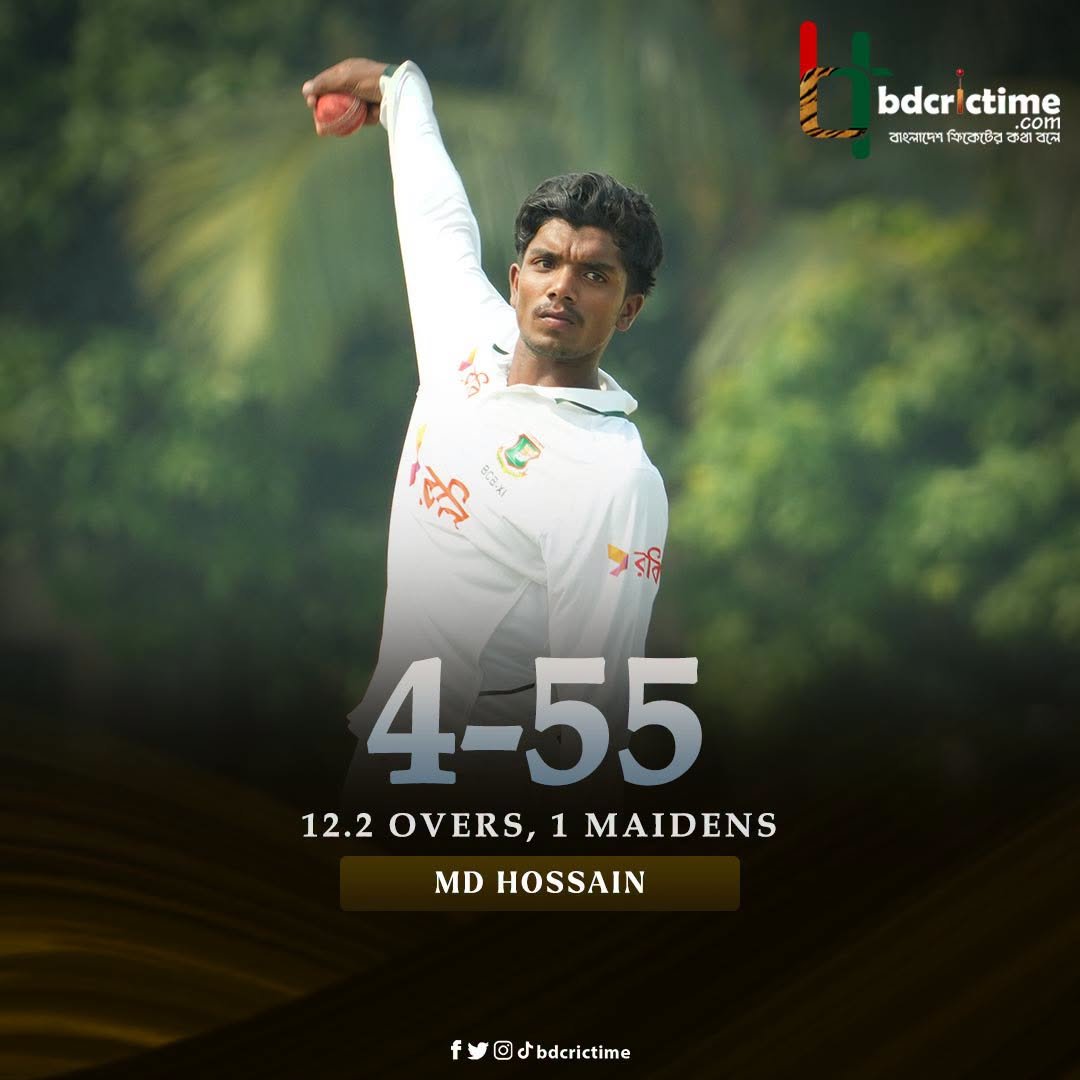 BDCricTime's tweet photo. ওয়েস্ট ইন্ডিজের বিপক্ষে ৪ উইকেট শিকার করলেন তরুণ লেগ স্পিনার হোসেন

#BCBXIvsWI #BDCricTime https://t.co/Rv1PyEgUMJ
