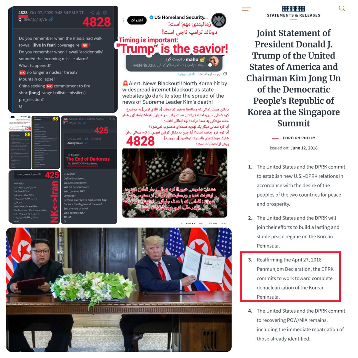 Kvir_Q's tweet photo. [Game Over]

⌛
   The agreement between Trump and Kim Jong-un on June 12, 2018, was, in reality, a move to neutralize North Korea. Since then, everything that has unfolded in North Korea has been a deceptive charade—and now, the time has come for it to end!

@realDonaldTrump https://t.co/ptup30dhHC