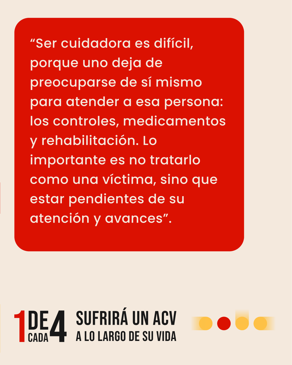 ACEVE_Chile's tweet photo. Blanca cuida a Luis, quien sufrió un #ACV hace 9 años. Para ella, acompañar es hacerlo con amor, valorar cada avance y no olvidar que quienes cuidan también necesitan apoyo.
#MesDelACV #PonteLaCamisetaACV https://t.co/gix5kdJwPl