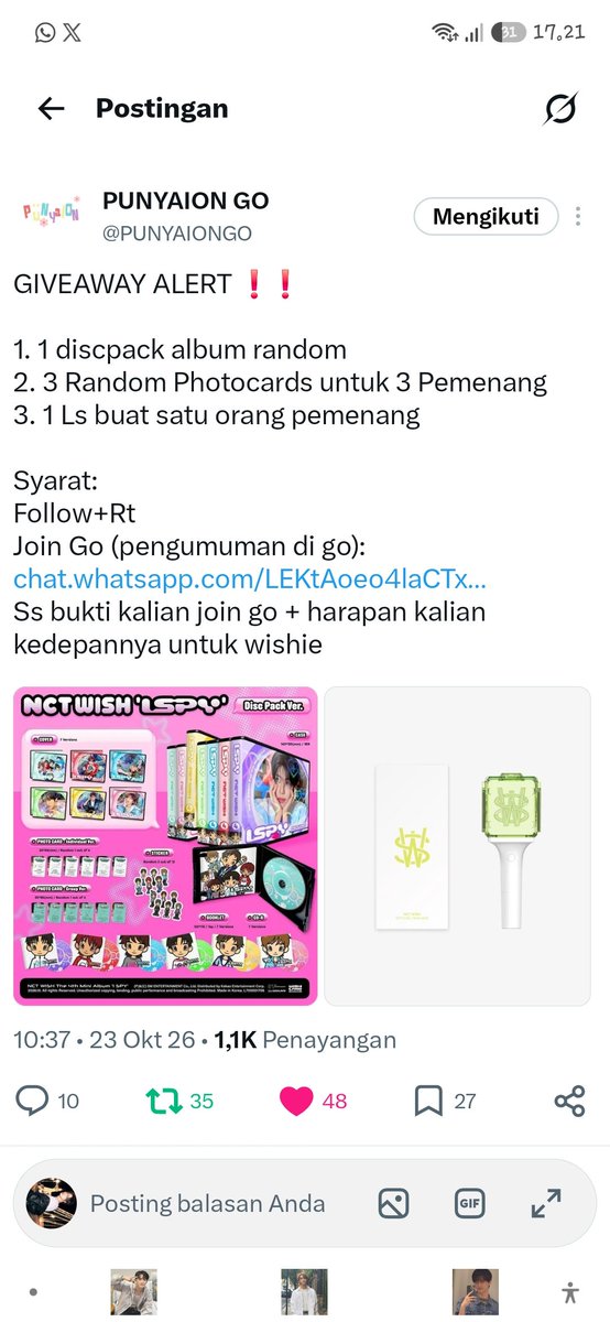 Ainana24's tweet photo. @PUNYAIONGO Done all rules kak, bismillah semoga dapet 🥹🥰 https://t.co/m6QN2SPVMd
