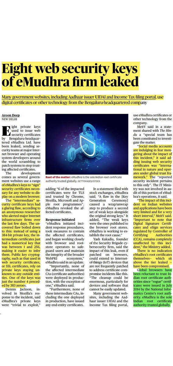 StratumIAS's tweet photo. Current affairs update for UPSC CSE exam 2027.

– How exposed is India to foreign tech?
(Specially for external security and financial security)

– Agrivoltaics on 10% land can meet 2050 power need
(Energy security)

– Eight web security keys of eMudhra firm leaked 
(Cyber security)