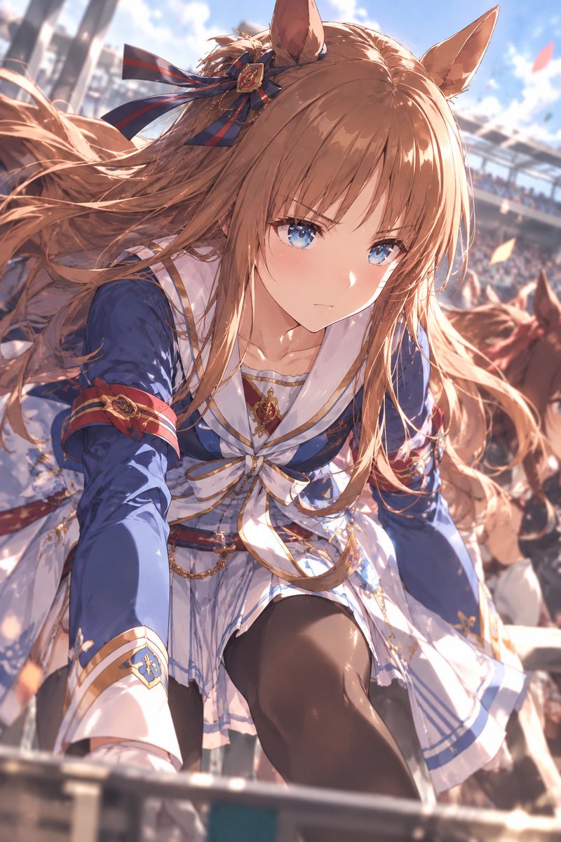 Eudjak's tweet photo. 静かなる闘志 ― グラスワンダー、決戦の刻

#ウマ娘 #グラスワンダー #レース前 #真剣な眼差し #勝負の瞬間 #UmaMusume #GrassWonder #HorseGirl #RaceDay #AnimeArt https://t.co/lprmjcAyp3