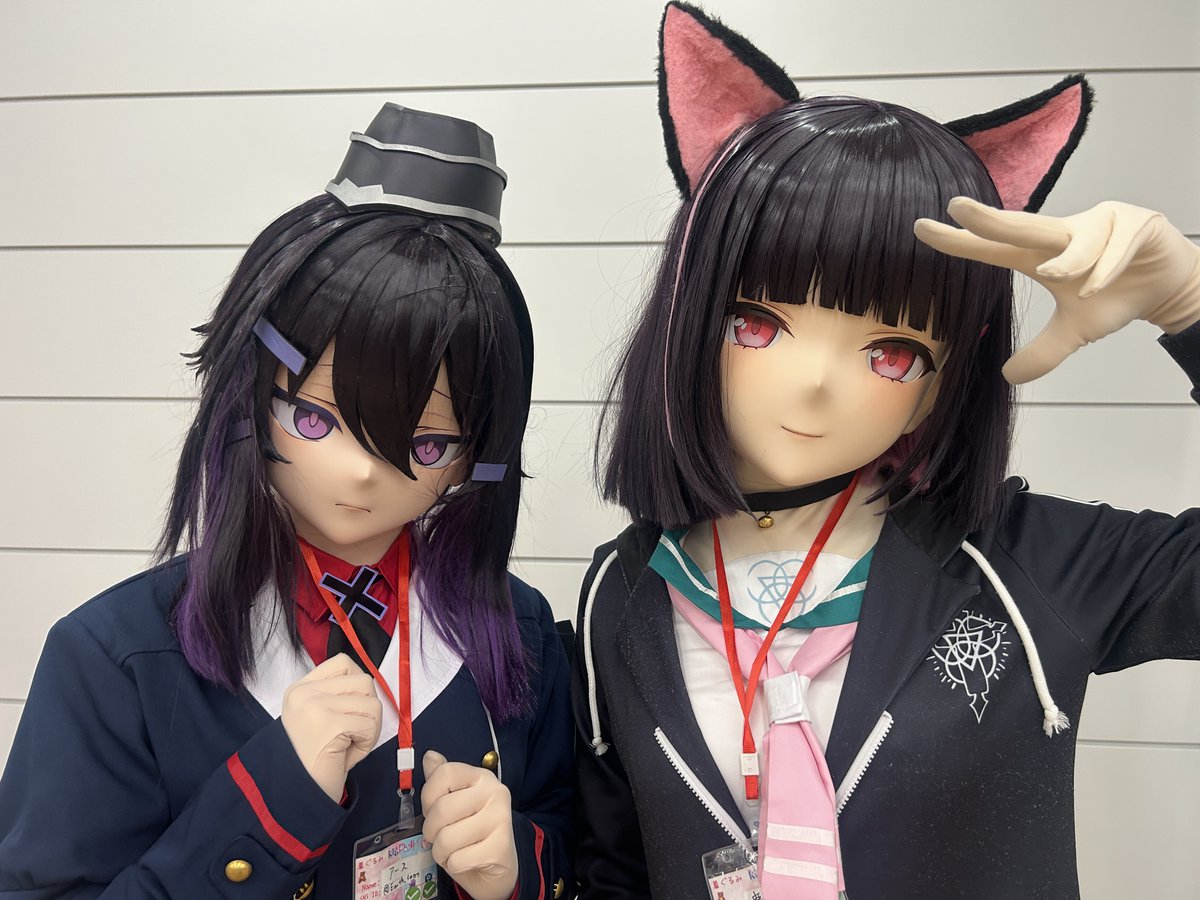 Earth_1007's tweet photo. カズサとのツーショット！
ハルカはカズサによる陽の気に当てられたようです

カズサ：@Kan0se_ 
📷：@katsukatsu_kig https://t.co/VCcyxYE87P