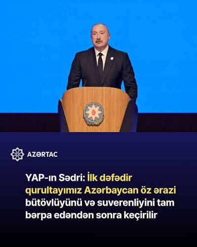 sbaqirov75's tweet photo. İlk dəfədir ki, qurultayımız Azərbaycan öz ərazi bütövlüyünü və suverenliyini tam bərpa edəndən sonra keçirilir.
#YAP #YeniAzerbaycanPartiyasi #IlhamAliyev https://t.co/9fDOf5nd0J