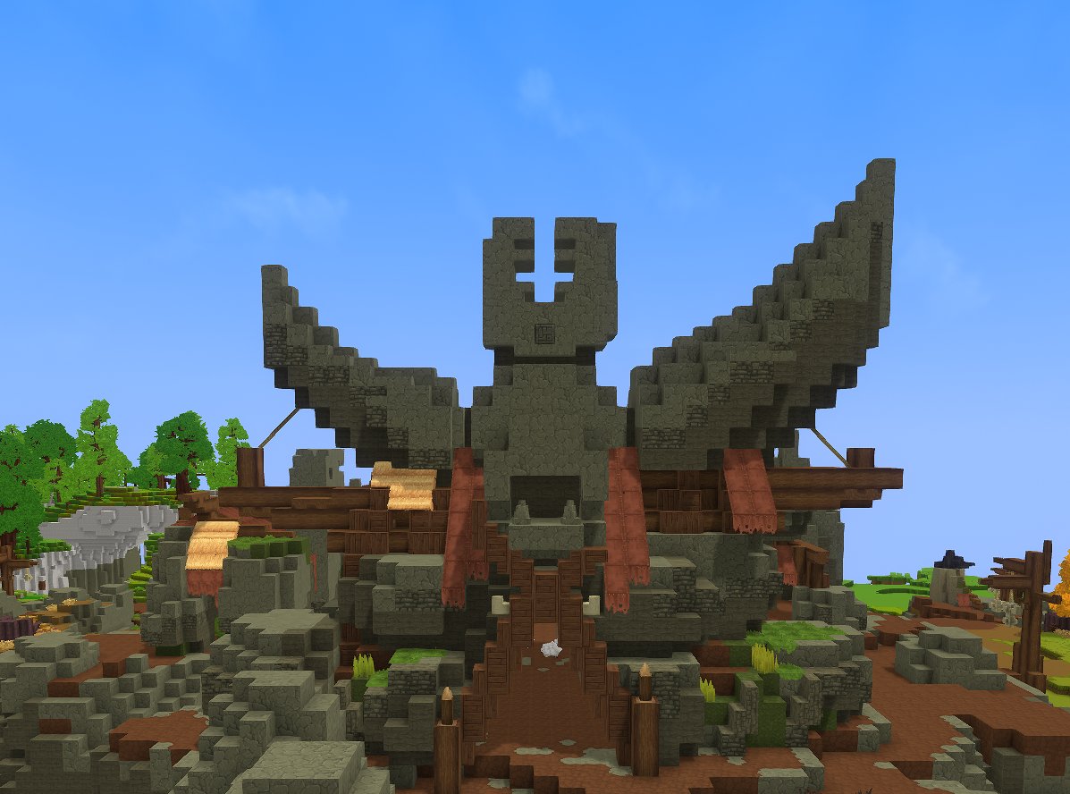 BGrincenko's tweet photo. I took a closer look at the new regions added in Update 8 Pre-Release 1, hoping to find something interesting.

A total of five biomes were added:

"Added the Seedling Woods region for Adventure 1.0, with five new biomes. Deeproot, Verdant Forest, Kweebec Forest, Ravaged Groves and Runic Forest are reachable through the instances command rather than normal world generation."

The one that caught my attention the most was Ravaged Groves, with its destroyed settlements. In one of its possible generations, you can find a church bearing the Burnt symbol (or the Bearer of Fire symbol, or simply the symbol of Fire), along with Statues of an Ancient Guardian featuring that very same symbol on their shields.

I also think the new Trork settlements are fantastic! The primitive statues of giant animals on top of their homes remind me of the enormous piles of bones we can find in the Echoes of Orbis. I really hope we'll get to see these creatures alive someday.

BUT what I loved the most is THE ROADS.

They add SO much realism and, consequently, immersion to the world. It's simply WOW. 🤯

#hytale