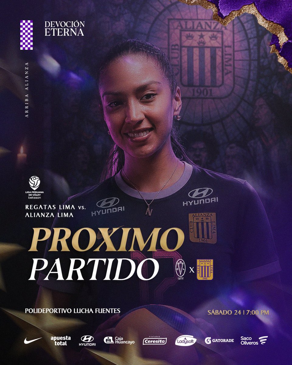 AlianzaLimaVB's tweet photo. Próximo partido de las Tricampeonas 💪🏾

¡Con la fe de nuestro lado! 💜🙏🏾 https://t.co/z4AF3TmIZF