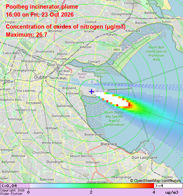 plumeplotter's tweet photo. Latest Poolbeg incinerator plume plot, 16:00 23/10/26 https://t.co/poGzwjcygJ https://t.co/le8pAJsOty