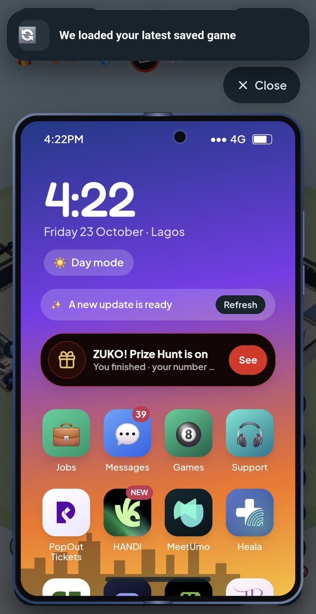 Thom060's tweet photo. I bought foldable phone e no con foll, why?
#lagoslifeapp #lagoslifegame https://t.co/Ee8fkDtL9a