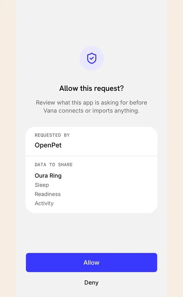 nuel_stfu's tweet photo. Meet OpenPet 🐾 Your Oura data becomes a pet that reflects your sleep, readiness, and activity,shared only with your permission through the Vana App. Your data stays in your hands. One permission, Endless possibilities. Powered by @vana https://t.co/ZGRT4GJz3v