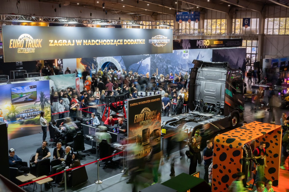 SCSsoftware's tweet photo. We’re only just getting started! 😎

Day 1 at @PoznanGameArena has been fantastic so far! It’s been great meeting so many drivers, both old and new! 🙌🇵🇱

Will we be seeing you this weekend? 👀 https://t.co/eXMZlBN9um
