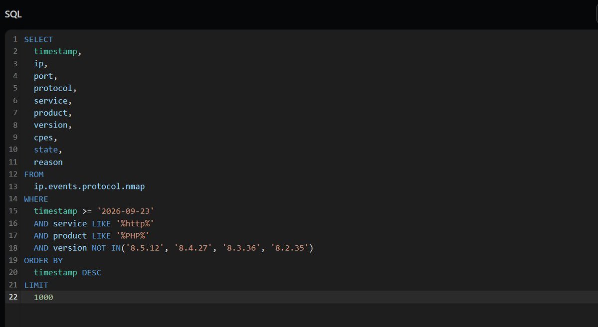 TIE__SUN's tweet photo. Potentially exposed PHP CLI services๐SQL_Query ๐๐ต๏ธ
cpe:/a:php:php
#PHP2Shell #sqlquery #threathunting https://t.co/OpdtQvVrBt
