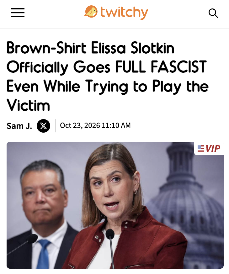 PolitiBunny's tweet photo. Playing the victim of Trump WHILE using Trump as a threat ... she's just awful.

Brown-Shirt Elissa Slotkin Officially Goes FULL FASCIST Even While Trying to Play the Victim 

**LINK BELOW* https://t.co/isomVIvaY2
