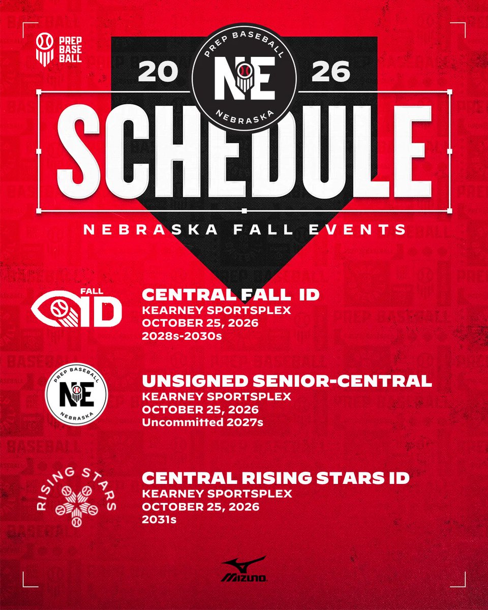 PrepBaseballNE's tweet photo. ‼️𝗟𝗔𝗦𝗧 𝗖𝗛𝗔𝗡𝗖𝗘‼️

Today is the last day to register for this weekend's events in Kearney. These are the last full showcase event of 2026.

🍂 ꜰᴀʟʟ ɪᴅ - 2028ꜱ-2030ꜱ
https://t.co/QjXh55Loc2

🍂 ᴜɴꜱɪɢɴᴇᴅ ꜱᴇɴɪᴏʀ - 2027ꜱ
https://t.co/ecgyjYSPD3

🍂 ʀɪꜱɪɴɢ ꜱᴛᴀʀꜱ - 2031ꜱ
https://t.co/8WFw7xPHoz