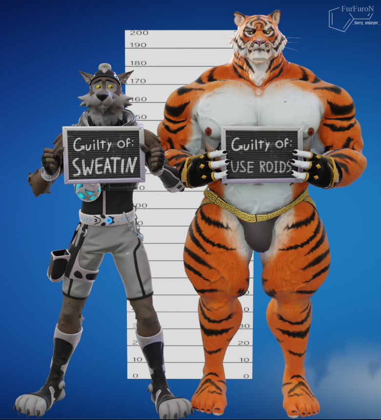 _furry_enjoyer_'s tweet photo. A summary of our gym trip. One of us tried too hard, the other… definitely skipped the natural route 🤫💊 https://t.co/iNJvYNUo5m