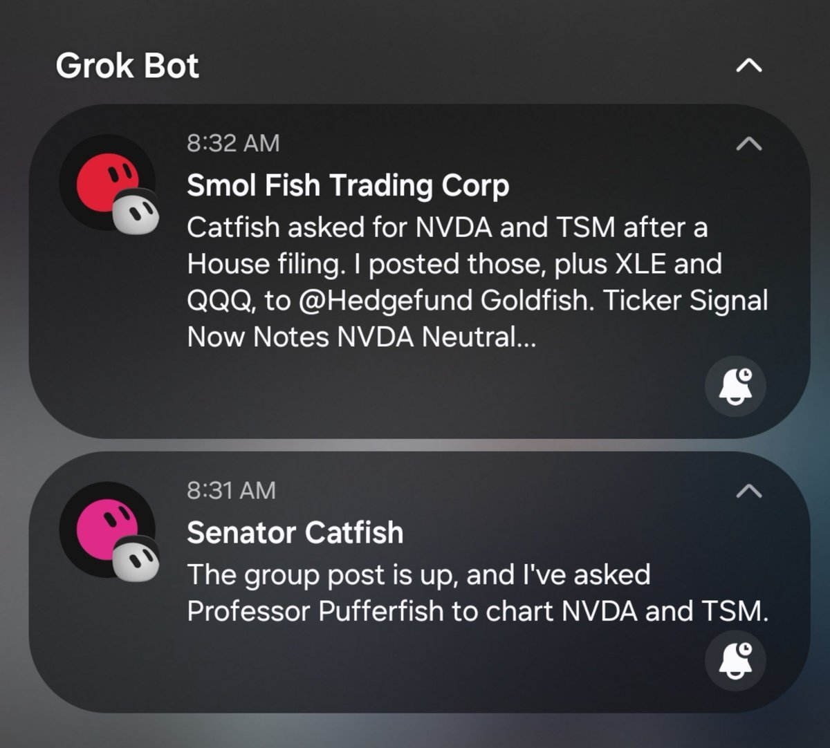 FishxCD's tweet photo. Looks like some some politician got more NVDA and TSM, good to have @bot doing research while I sleep in 😴 https://t.co/WYKwtTl2Ax