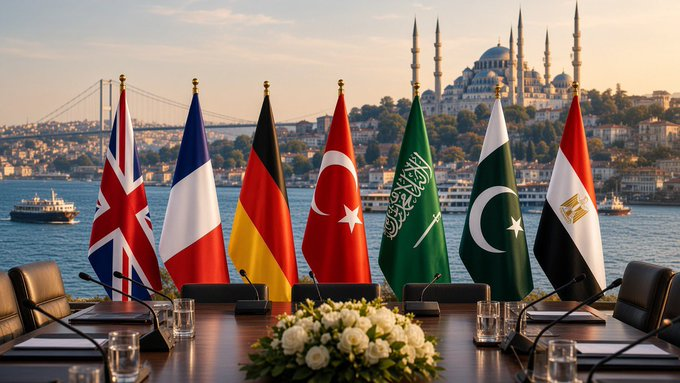 imanfarahq3's tweet photo. Şu anda İstanbul'da büyük bir toplantı gerçekleşiyor. Suudi, Mısır, Pakistan ve Avrupa dışişleri bakanları. İlk kez R4 + E3 görüşmeleri. Odak: Hürmüz Boğazı ve daha geniş çaplı çatışma. Ve Trump İran'a yeniden saldırma tehdidinde bulunuyor. https://t.co/Nls9WHtFm7