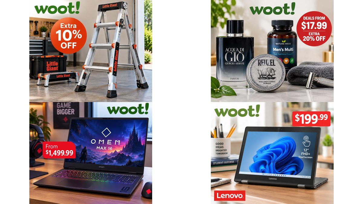 ofree's tweet photo. Today’s deals: Lenovo’s 12-inch touchscreen Yoga laptop is $199.99, Little Giant ladders get an extra 10% with GIANT10, and the HP OMEN MAX 16 starts at $1,499.99. Which would you pick? https://t.co/Pcgvpq7N6o
