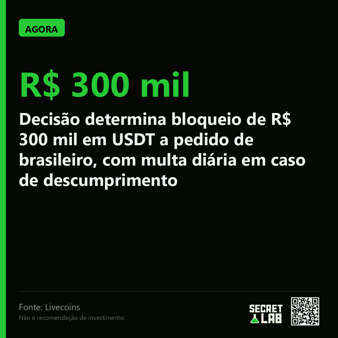 criptomemebr's tweet photo. 🇧🇷 Justiça brasileira manda a Tether congelar saldo em USDT

Decisão determina bloqueio de R$ 300 mil em USDT a pedido de brasileiro, com multa diária em caso de descumprimento

(Livecoins) https://t.co/9sLDtygdwJ