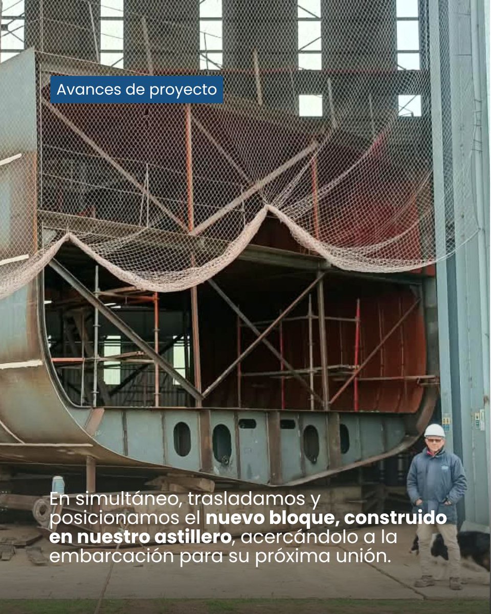 astillero_arps's tweet photo. 🔧 La ampliación del Mar Coral empieza a tomar forma.

Mientras finalizamos el corte de la embarcación, avanzamos con el traslado y posicionamiento del nuevo bloque construido en nuestro astillero.

Próxima etapa: su unión. ⚓

#MarCoral #IndustriaNaval https://t.co/0LrhfNsYZ8
