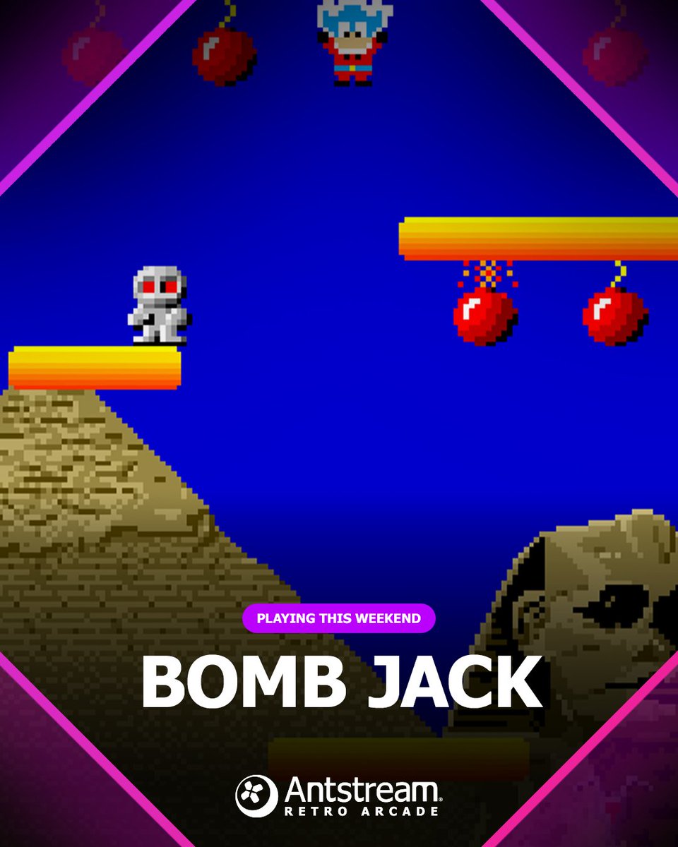 AntstreamArcade's tweet photo. This weekend we’re jumping, shooting, skating and scoring across six retro classics, all streaming only on Antstream Retro Arcade:

💣 Bomb Jack
🚀 Gunbird 2
🛹 Skatin’ USA
⚽ Actua Soccer
🗝️ Cadaver
🧩 Millie & Molly

Which one are you starting with? Tell us below 👇

#Antstream #RetroGaming #RetroArcade #ClassicGames