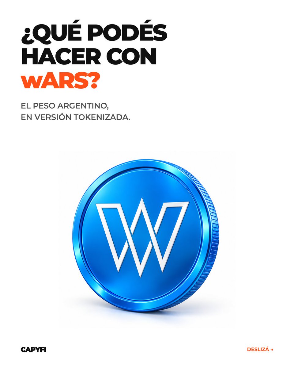 CapyFi_Protocol's tweet photo. wARS 🇦🇷 es la versión digital del peso argentino, creada para que tengas más libertad para usar tu moneda

Imaginá estas situaciones:

• Tenés wARS que no necesitás usar hoy: podés depositarlos en nuestra plataforma para generar rendimientos
• Necesitás otro activo: podés dejar tus wARS como garantía y pedir un préstamo
• Tenés que pagar un trabajo: podés pagarlo con wARS, en segundos y sin horarios 

Cada opción tiene sus condiciones: el rendimiento puede variar. Si pedís prestado, pagás intereses y podés perder la garantía si su valor baja demasiado

Las condiciones claras, para que sepas qué estás eligiendo

¿Cuál de estos usos te serviría más en tu día a día?