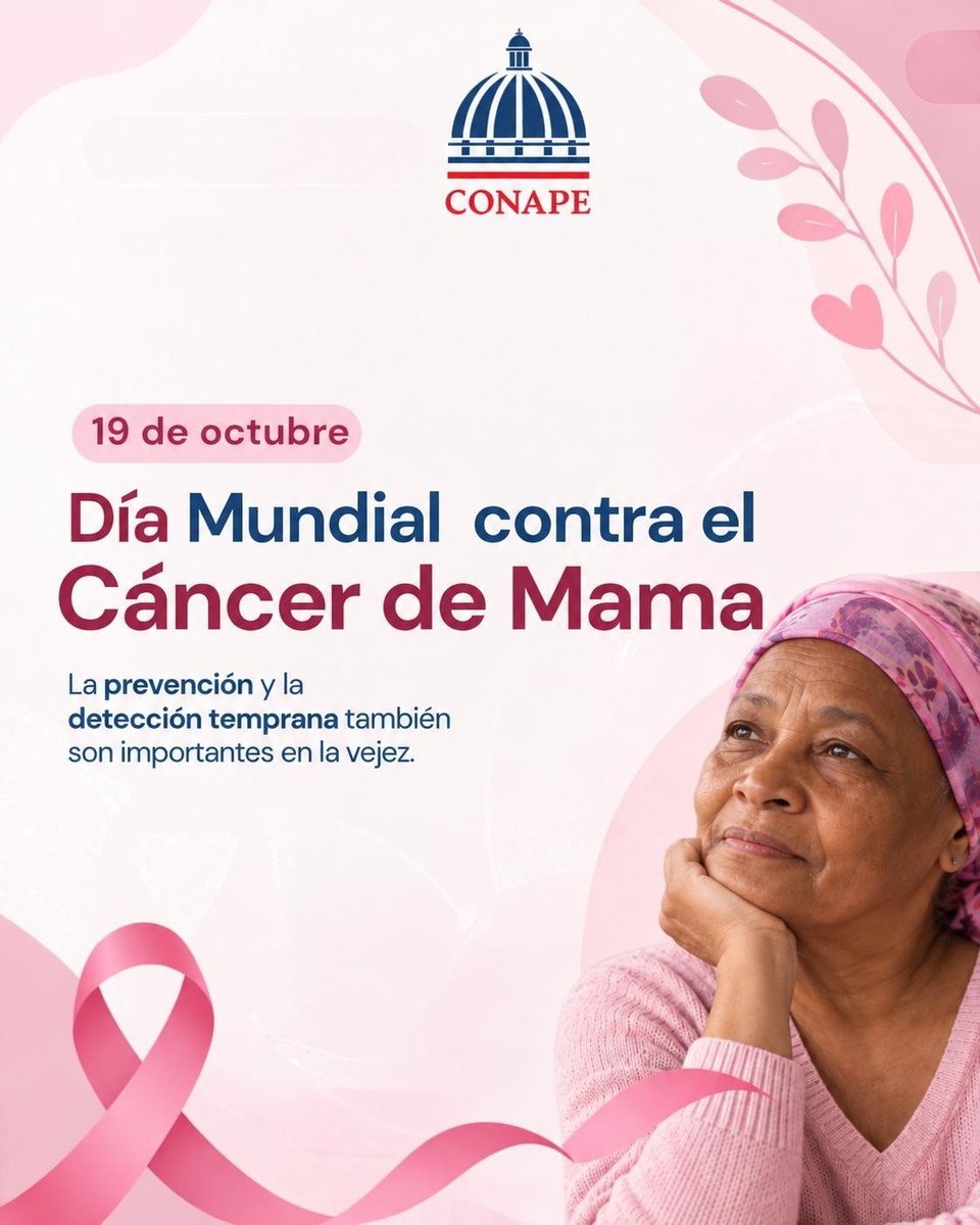 CONAPERD's tweet photo. En el Día Internacional de la Lucha contra el Cáncer de Mama, el CONAPE destaca la importancia de la prevención, la detección temprana y la atención médica oportuna en las personas adultas mayores, tanto mujeres como hombres.

La edad no debe ser una barrera para cuidar la salud. https://t.co/JVaxIMu57V