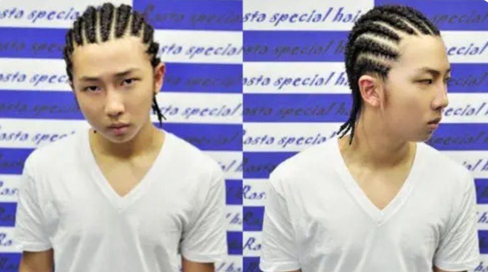 hedgehogsmartin's tweet photo. @mninthvcupd @realkives "the real chop" 😭 btch that's  literally ai. since we're talking about braids. here's a REAL photo of your idol wearing cornrows. the difference is one is ai and the other is an actual photo. let's not be selective now dumbass https://t.co/Lmk5l1Ttft