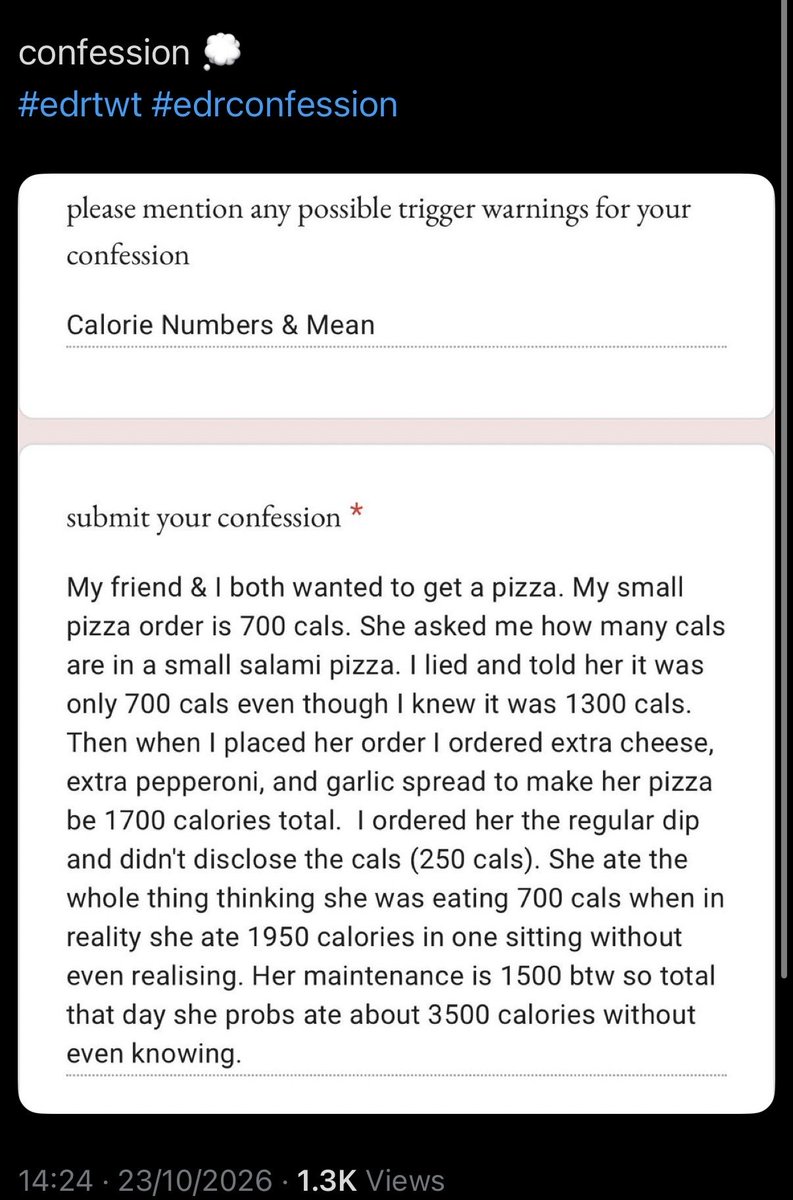 EXPL0SIVECUNT's tweet photo. this is genuinely disgusting and it proves just how competitive eating disorders are… https://t.co/XCI8BI2AsR