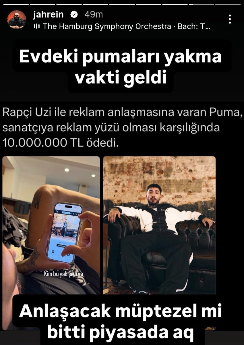 immadexy's tweet photo. Jahrein'nin Puma ve Uzi iş birliğine verdiği tepki: https://t.co/9x8lXkgvya