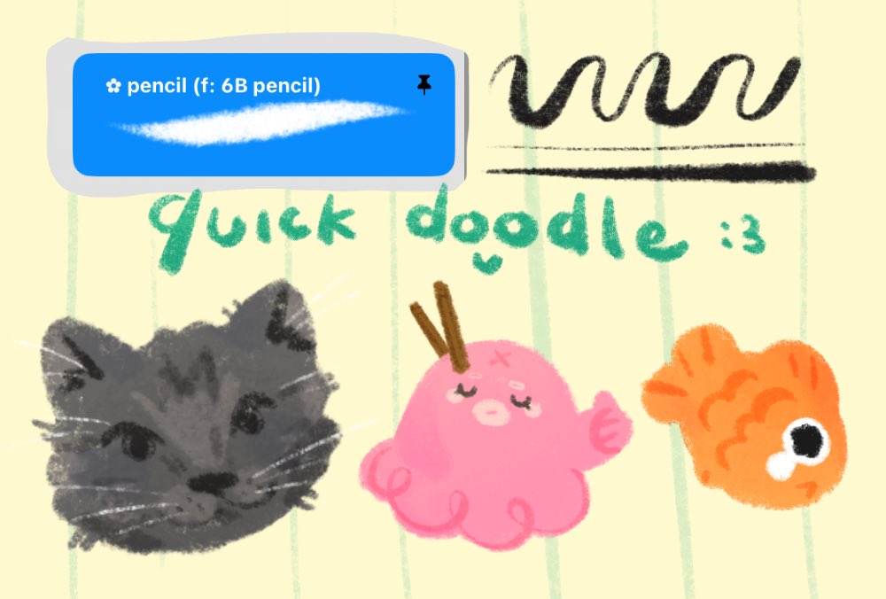 whimiwishi's tweet photo. some have been asking what brush i use.. it's 6b pencil.. for almost everything, and like ALL THE TIME 😭 i really love the texture sm it makez everything looks kinda crayon–y/ish ?___? also!! quick doodle :3 https://t.co/colNcJyXKJ