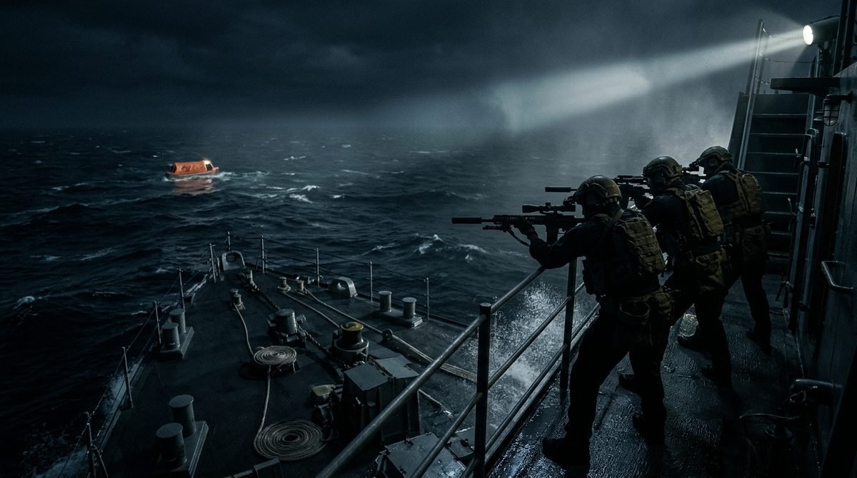 japan_nobunaga's tweet photo. If you want to understand what it means to be an American citizen, look at what happened in the Indian Ocean on Easter Sunday, April 12, 2009.

One merchant captain from Vermont named Richard Phillips was being held hostage inside a covered orange lifeboat by Somali pirates armed with AK-47s.

He was not a general. He was not a politician. He was one cargo ship captain who had offered himself as a hostage to save his crew.

To bring that one man home, the United States sent the guided-missile destroyer USS Bainbridge, the frigate USS Halyburton, the amphibious assault ship USS Boxer, and a team of U.S. Navy SEALs who parachuted straight into the black ocean at night.

For four days, the lifeboat pitched violently in rough seas twenty-five yards behind the destroyer.

Then at dusk on Sunday, a pirate pressed the barrel of his AK-47 directly against Captain Phillips' back and prepared to kill him.

On the fantail of the USS Bainbridge, three Navy SEAL snipers lay braced in the dark. The destroyer was rolling in one direction. The tiny lifeboat was pitching in another. If even one sniper missed by half an inch, or fired a tenth of a second late, the hostage would die.

Through night-vision scopes, all three snipers waited for the exact millisecond when three targets appeared in the tiny windows at once.

One word came over the headset.

Three rifles fired as a single sound.

All three kidnappers dropped instantly. Captain Phillips walked onto the deck of the USS Bainbridge without a scratch.

Do not touch a citizen of a country that will drop Navy SEALs from the sky at midnight for one man.