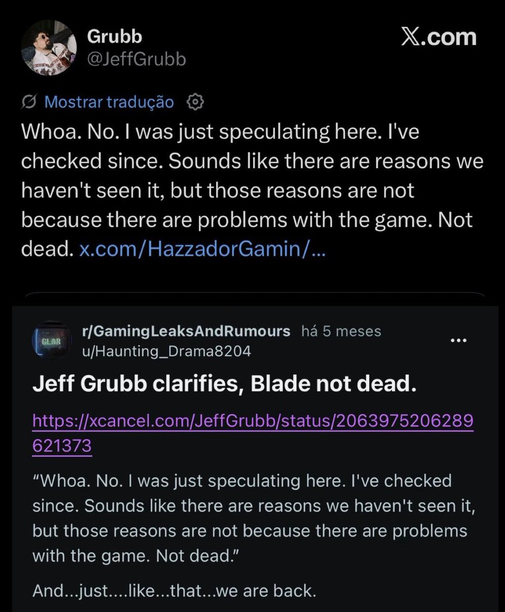 PerolasdoXbox's tweet photo. Blade pode ser cancelado, demissões no estúdio Arkane e fechamento definitivo do estúdio!
Ué, mas @JeffGrubb disse que não está morto!

😂😂😂 https://t.co/GTtGNV3LND