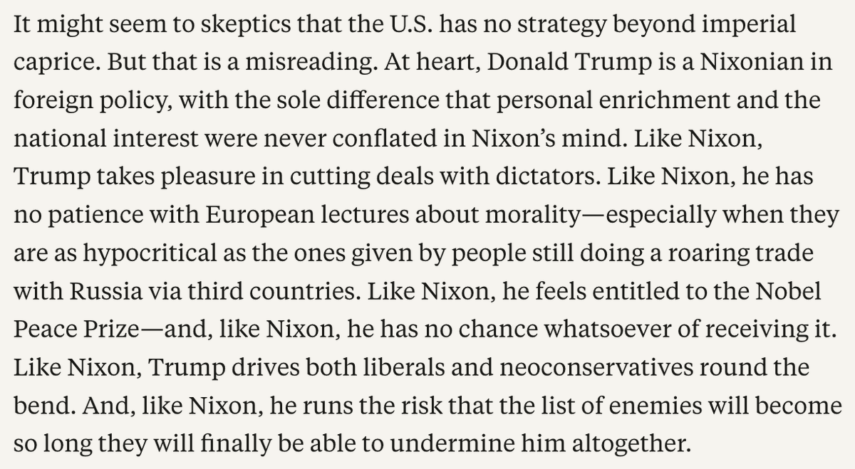 nfergus's tweet photo. Confused about U.S. foreign policy? I hope you will feel a bit less confused after you read my new essay on @realDonaldTrump's debt to Richard Nixon. https://t.co/Y7PHNLpKPq
