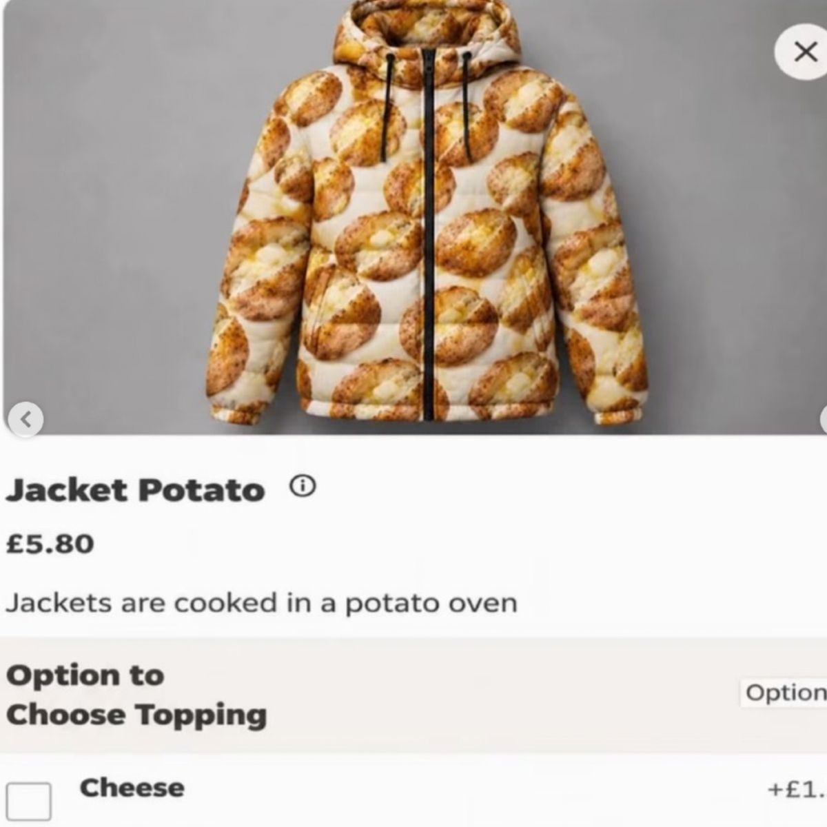 Dexerto's tweet photo. Just Eat has apologized after using AI to generate pictures of food, but instead made jackets covered in potatoes and bowls of tiger cubs

The company said every image had been manually checked before appearing on the platform https://t.co/nmfFRbTYRy