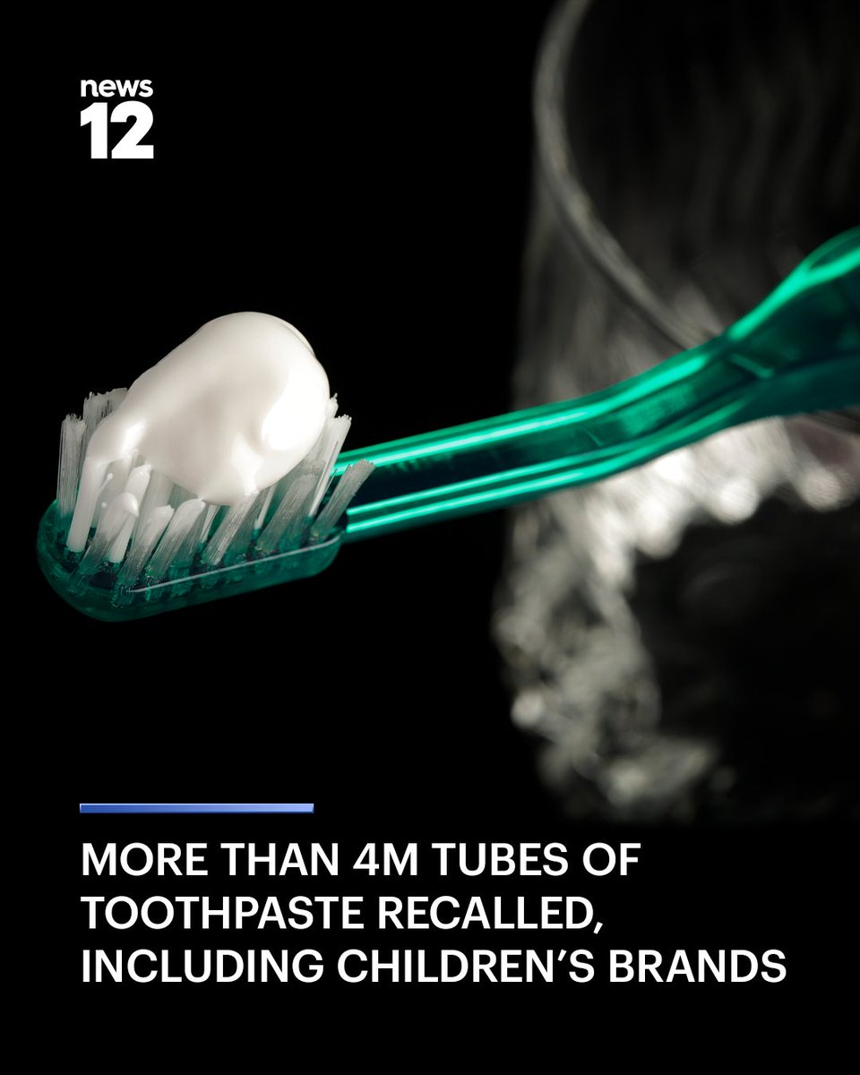 LIConnection's tweet photo. 🔁 @News12LI: #RecallAlert: The #recall impacts 17 different varieties of #toothpaste, including some marketed toward children. View the full list - https://t.co/qfvF6GhaZH https://t.co/zc2l28T8ua