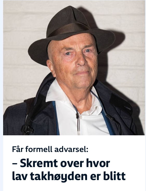 turborunk's tweet photo. Skjønner jo at takhøyden kan være rot til bekymringer om man har en jævla høy hatt på https://t.co/F9fK9ssRSh