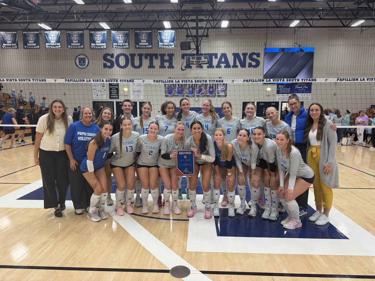PLSHSTitans's tweet photo. Titan Volleyball takes the Metro Championship!  Way to go ladies, now onto districts!  🏐🏆🏐 https://t.co/pZA1PmyosB