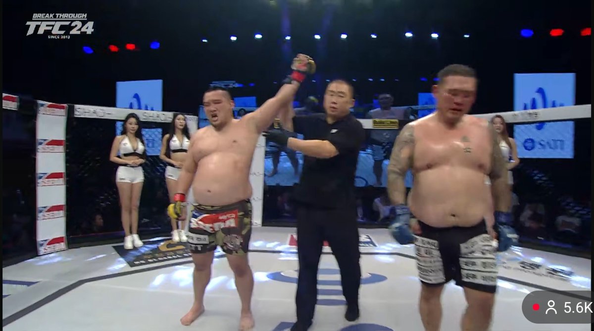 RedSmokeLLM's tweet photo. "The Boss" Lee Ho Jun wins by UDEC over Kim Mam Shin (0-2), moving to 2-5-3 and back to the win column! A man of many talents #TFC24 https://t.co/5oi7Xzep1W