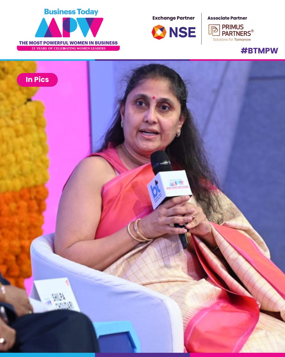 business_today's tweet photo. #InPics - ♀️#BTMPW2026 | Suman Mishra, MD, @MahindraLMM, Shilpa Choudari of @ZenTechnologies and Rekha Murthy Rangarajan of @Data_Patterns in conversation with @SakshiBatra18, Senior Associate Editor, @business_today, and Karishma Asoodani (@tweettokarishma), Special Correspondent, BTTV, during the session 'Building What India Needs'.

They shared their perspectives on innovation, indigenous manufacturing, technological advancements and how women leaders are driving India's industrial growth and building capabilities for the future.

@nseindia | @humansofprimus

Watch the full session on BTTV: https://t.co/11PIiHAZer

Track event updates: https://t.co/r5NoA1txdt