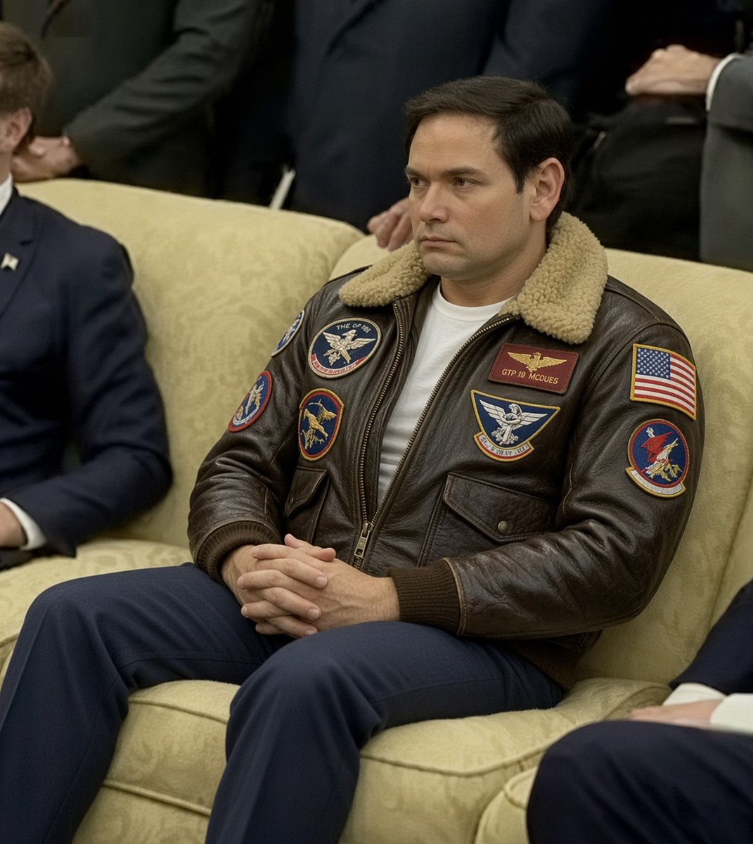 Jasonturcotte's tweet photo. @USN_Submariner Marco Rubio realizing he now has to keep Maverick above the hard deck. https://t.co/cNw9Aeic3A