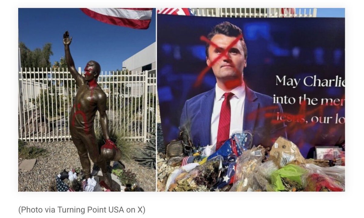 CtrlAltDel_418's tweet photo. @dailyfreddo Who did this to your Charlie, Mrs. CEO @MrsErikaKirk? The CEO of 🧻USA doesn’t care what Bibi is doing OR who spray painted where your necklace exploded into his neck? None of that concerns you? Pack your bags carefully. I don’t know the aqueduct upkeep was like in 🇦🇷 https://t.co/KsZySepSTJ