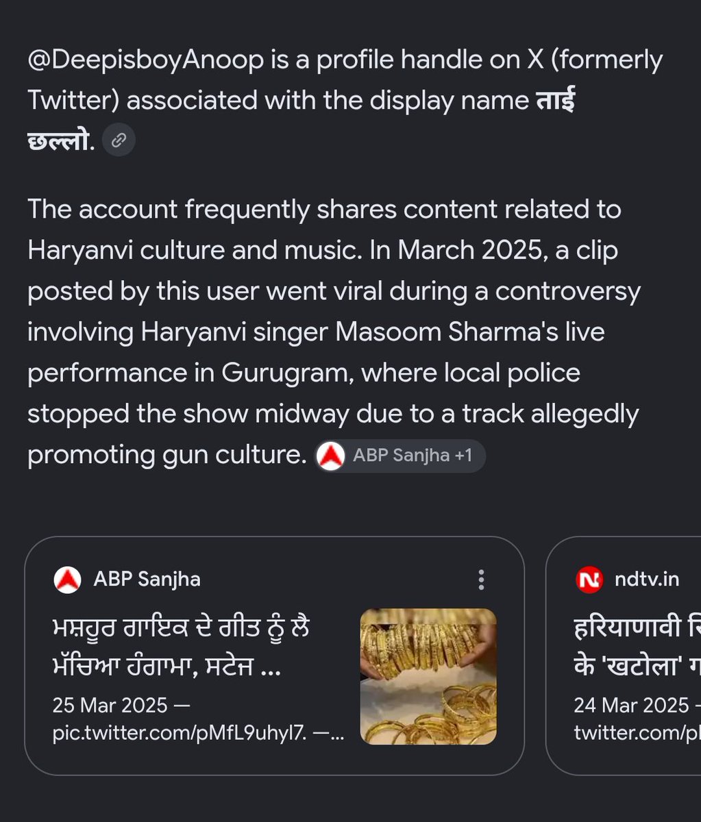 dishoom__'s tweet photo. Nhi Pandit, tere hi Culture ka hai. His previous username was @DeepisboyAnoop and started his goon posts to get limelight, puratan baman tactics. His post also featured in News article when Masoom Sharma was kicked from stage due to certain songs

He belongs to Hansi/Bawani Khera https://t.co/c1e1kdINyz