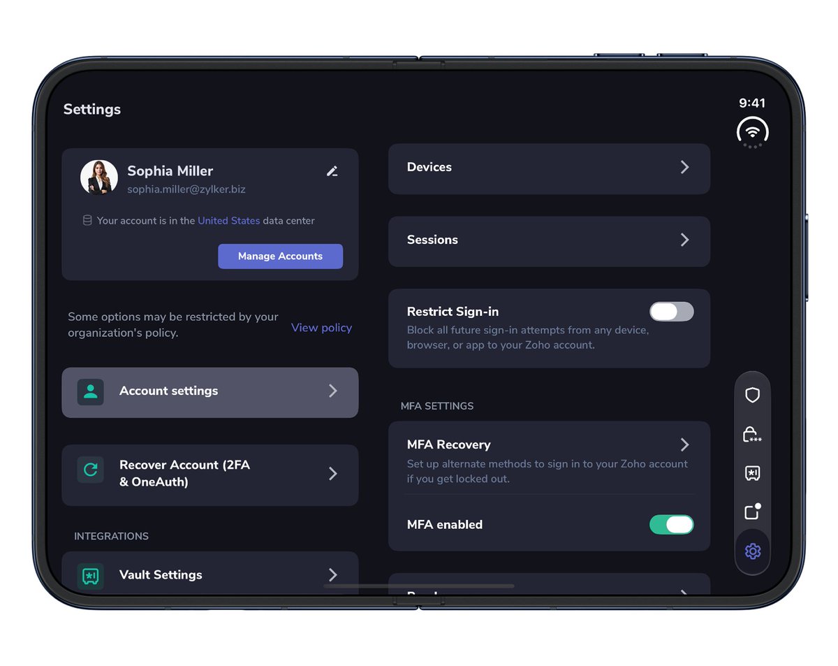 ZohoOneAuth's tweet photo. Fold. Unfold. Authenticate. Repeat. 🔐📱

✨ Zoho OneAuth is here on #iPhoneDuo, making the most of its expansive display with a refreshed look that adapts to your screen, whether your device is folded, open in landscape or in portrait.

A fresh look at every fold. Security that moves with you!
#ZohoOneAuthonDuo #AvailableonDuo
